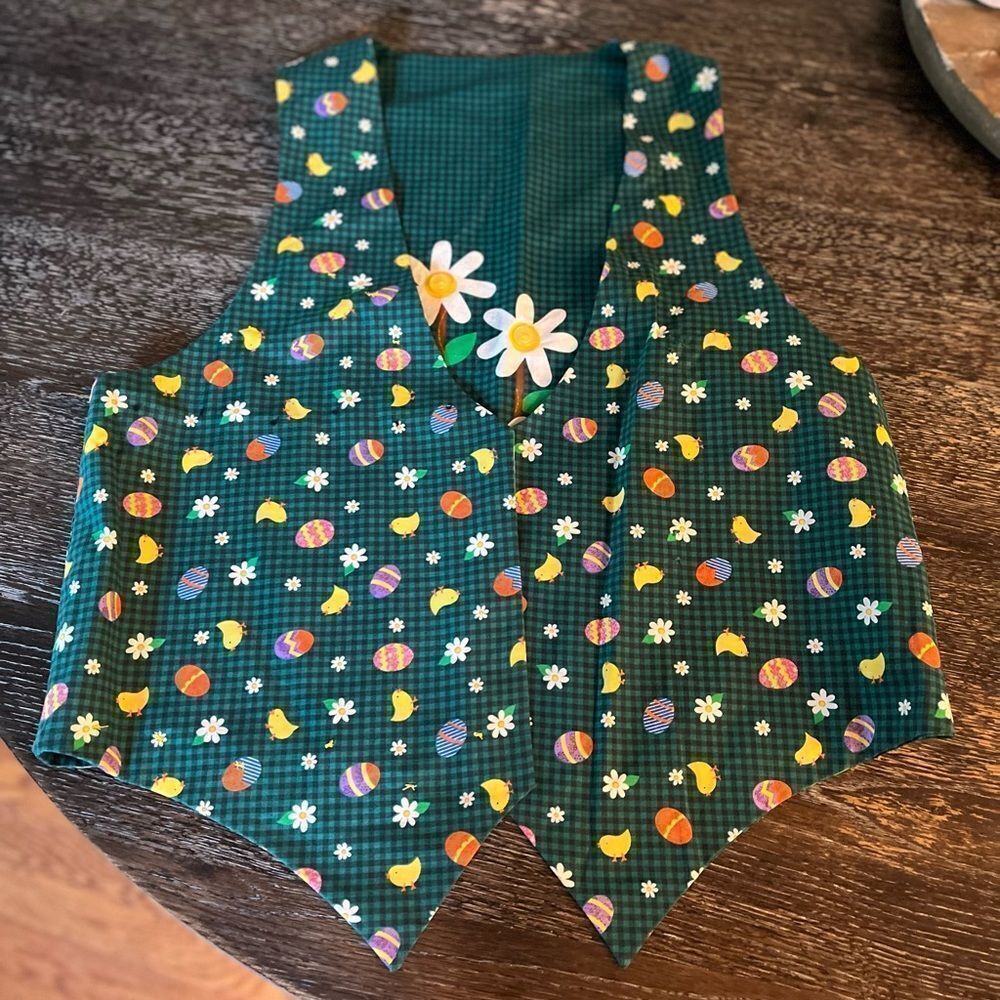 Handmade Easter Bunny Reversible Open Front Vest O/S - Picture 5 of 6
